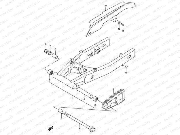 57 - REAR SWINGING ARM (MODEL P/R/S)