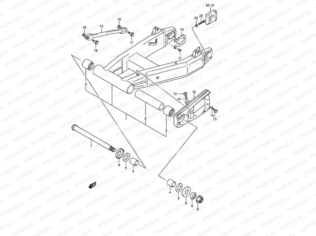 57 - REAR SWINGINGARM (MODEL K2)