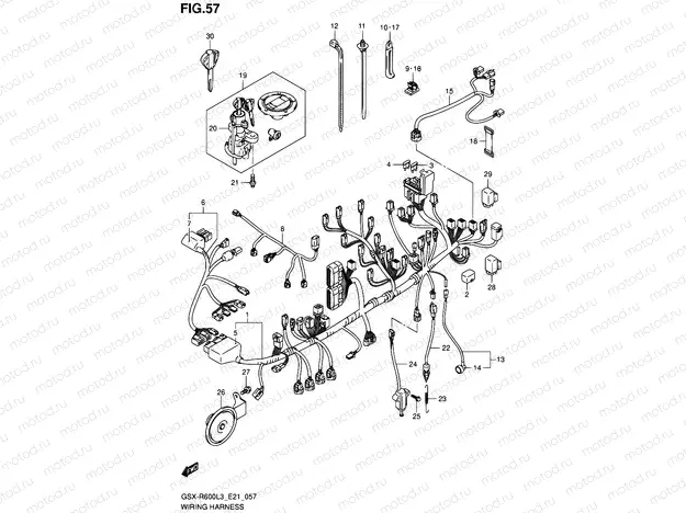 57 - WIRING HARNESS (GSX-R600L3 E21)