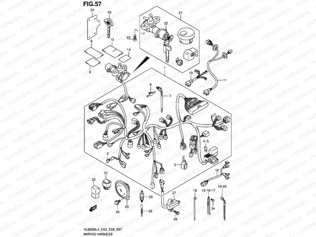 57 - WIRING HARNESS (VL800BL4 E33)