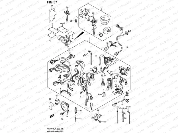 57 - WIRING HARNESS (VL800BUEL4 E19)