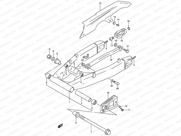 57A - REAR SWINGING ARM (MODEL T/V/W)