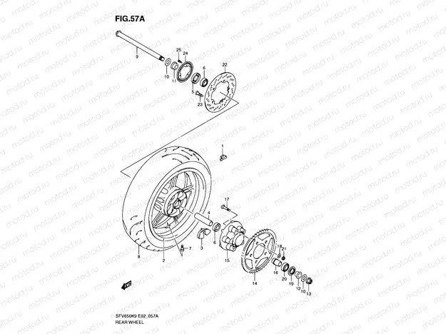 57A - REAR WHEEL (SFV650AK9/UAK9/AL0/UAL0)