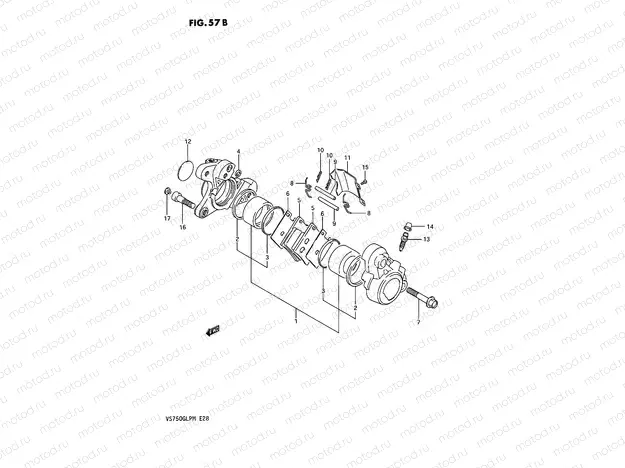 57B - FRONT CALIPER (MODEL J/K/L/M)