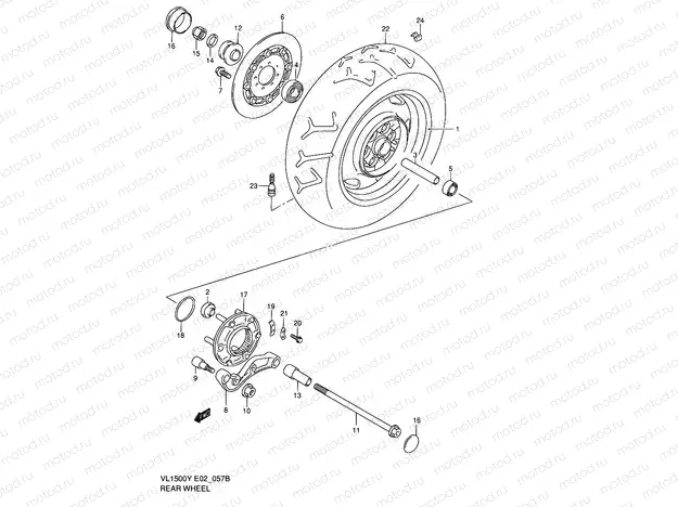 57B - REAR WHEEL (MODEL K2/K3/K4)