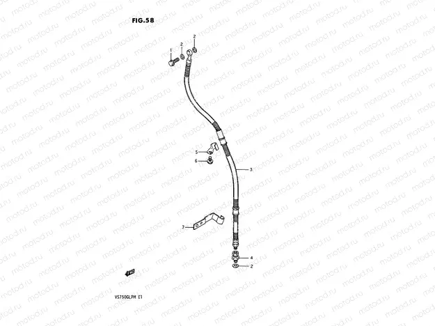 58 - FRONT BRAKE HOSE (MODEL F/G/H)