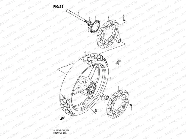 58 - FRONT WHEEL (DL650AK7/AK8/AK9/AL0/AUEL0)