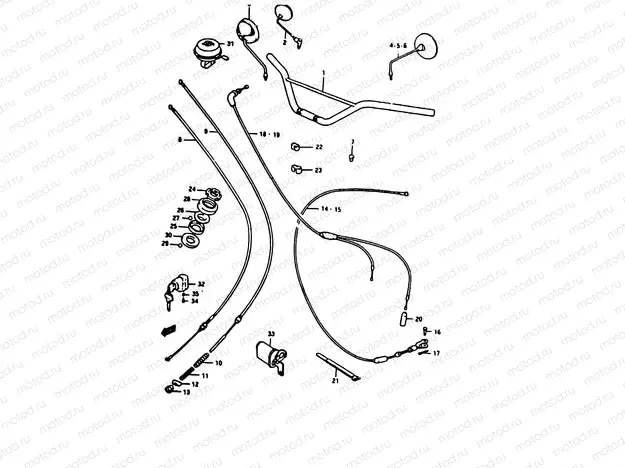 58 - HANDLEBAR - CONTROL CABLE
