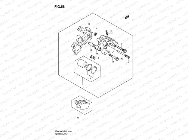 58 - REAR CALIPER (SFV650K9/UK9/L0/UL0)