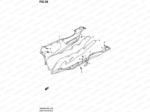 58 - SIDE LEG SHIELD (MODEL K6)