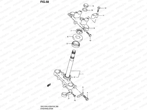 58 - STEERING STEM (DR-Z125L3 E28)