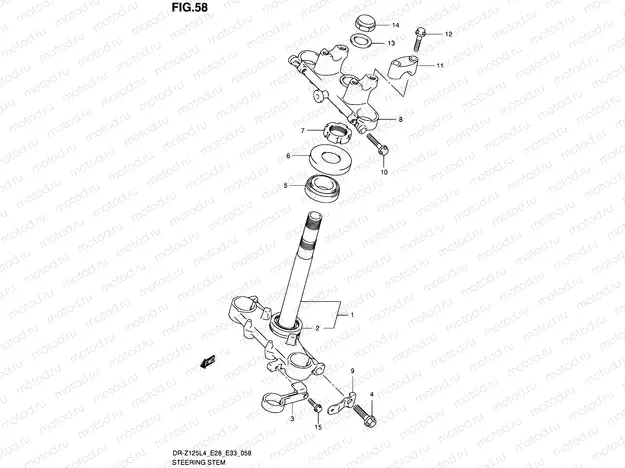 58 - STEERING STEM (DR-Z125L4 E28)