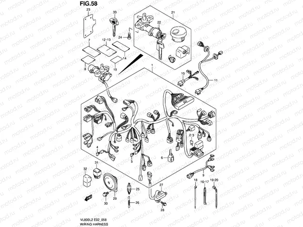 58 - WIRING HARNESS (VL800L2 E19)