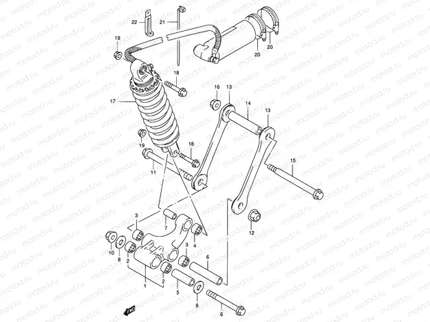 58A - REAR CUSHION LEVER (MODEL S/T/V/W)