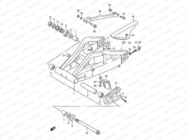 58A - REAR SWINGING ARM (MODEL S/T/V/W)