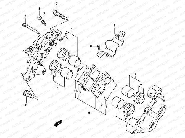 58B - REAR CALIPER (MODEL K2/K3/K4)