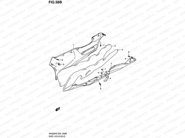 58B - SIDE LEG SHIELD (MODEL K8)