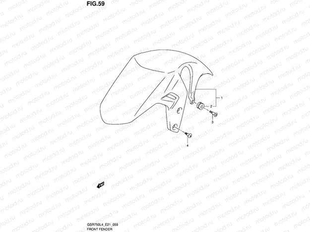 59 - FRONT FENDER (GSR750L4 E21)