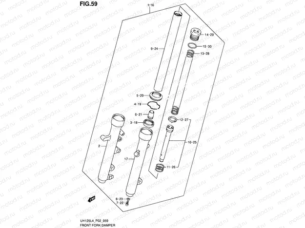 59 - FRONT FORK DAMPER (UH125L4 P19)