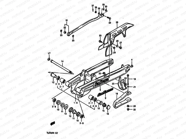 59 - REAR SWINGING ARM (E15,E16,E17,E18,E22,E24)