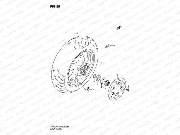 59 - REAR WHEEL (AN400K7/K8/K9/L0)