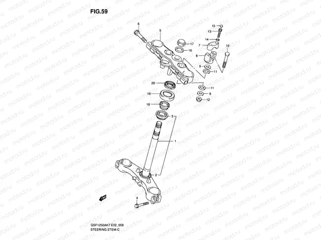 59 - STEERING STEM (GSF1250SK7/SAK7/SK8/SAK8/SK9/SAK9/SAZK9/SL0/SAL0)