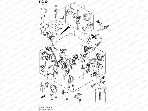 59 - WIRING HARNESS (VL800L2 E24)