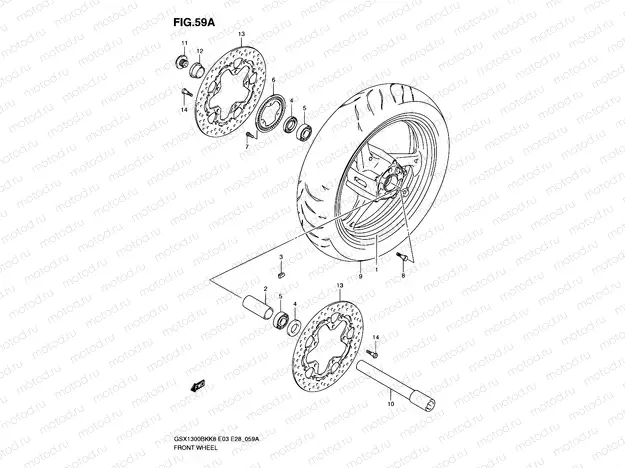 59A - FRONT WHEEL (GSX1300BKAK8/AK9)