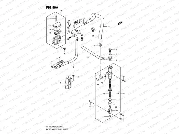 59A - REAR MASTER CYLINDER (SFV650AK9/UAK9/AL0/UAL0)