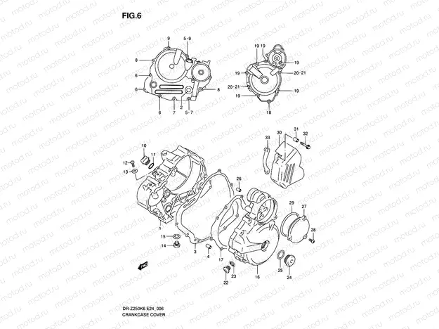 6 - CRANKCASE COVER