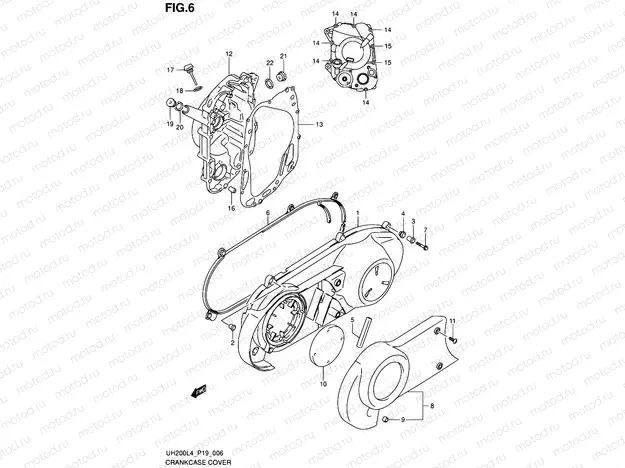 6 - CRANKCASE COVER