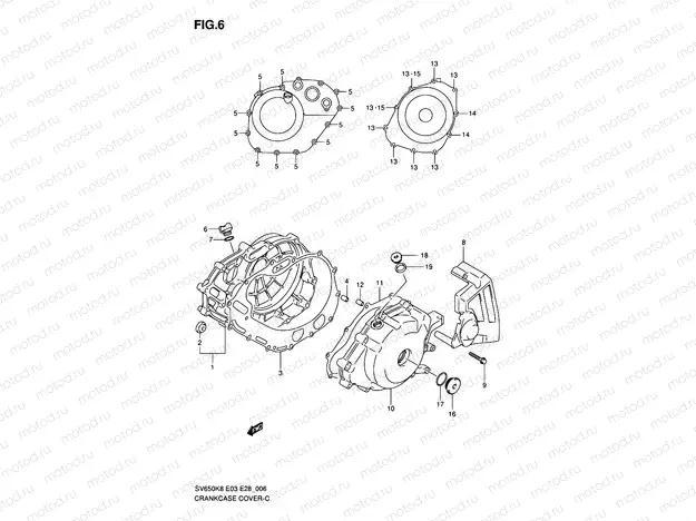 6 - CRANKCASE COVER