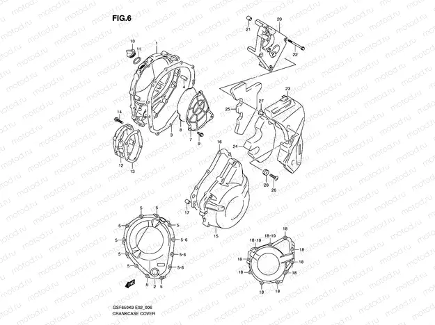 6 - CRANKCASE COVER