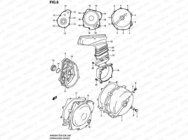 6 - CRANKCASE COVER