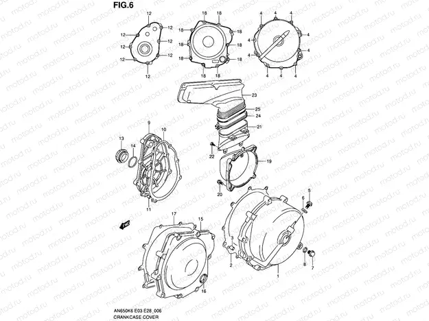 6 - CRANKCASE COVER