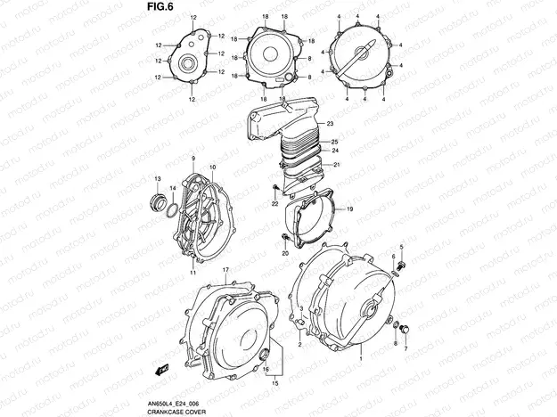 6 - CRANKCASE COVER