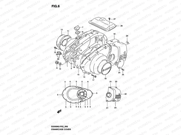 6 - CRANKCASE COVER