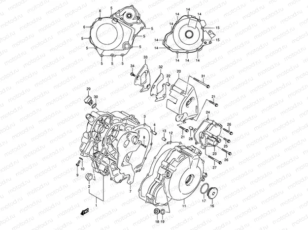 6 - CRANKCASE COVER