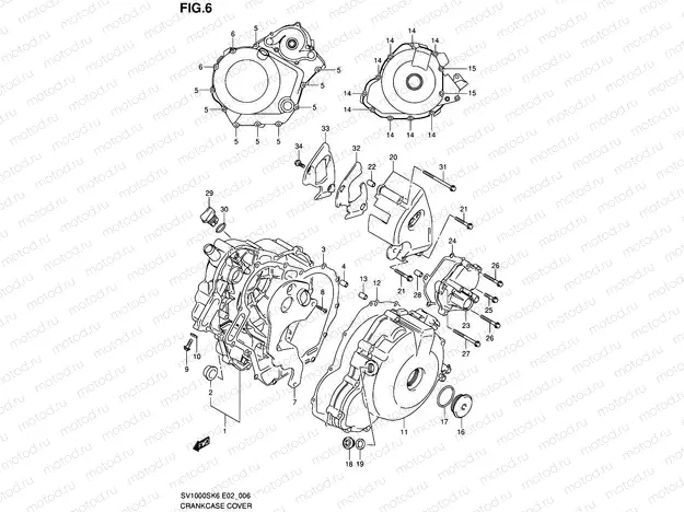 6 - CRANKCASE COVER