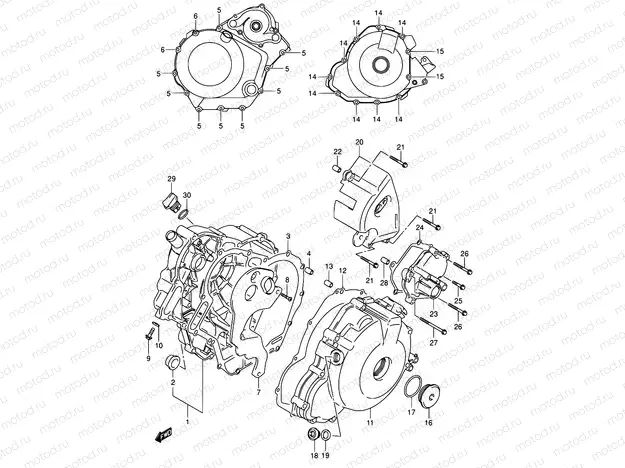 6 - CRANKCASE COVER
