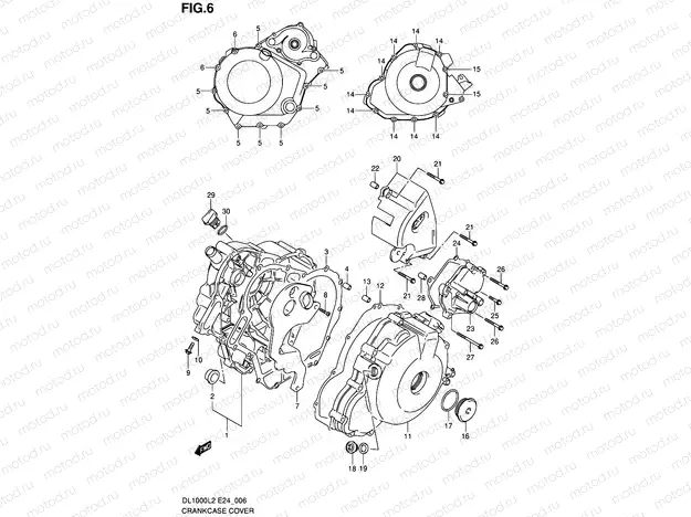 6 - CRANKCASE COVER