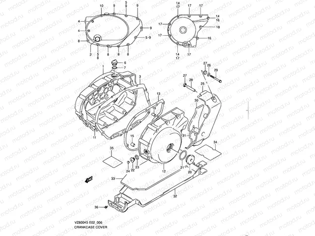6 - CRANKCASE COVER