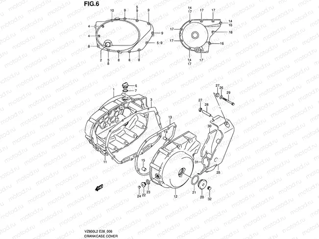 6 - CRANKCASE COVER