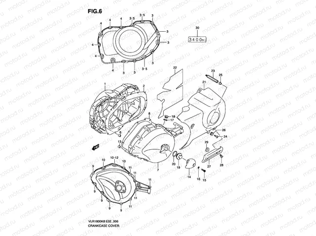 6 - CRANKCASE COVER