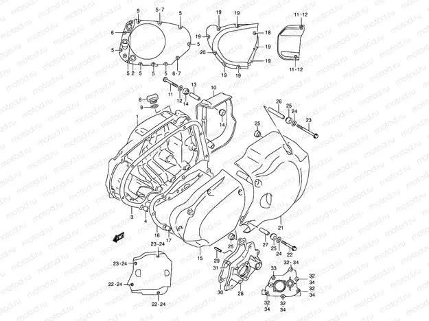 6 - CRANKCASE COVER
