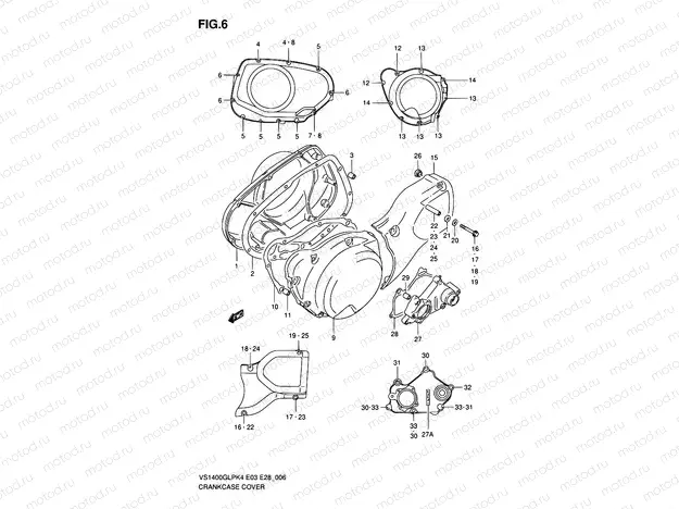 6 - CRANKCASE COVER