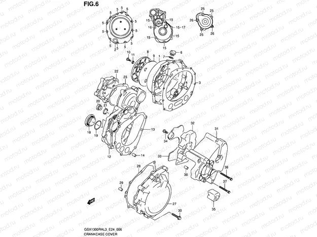 6 - CRANKCASE COVER