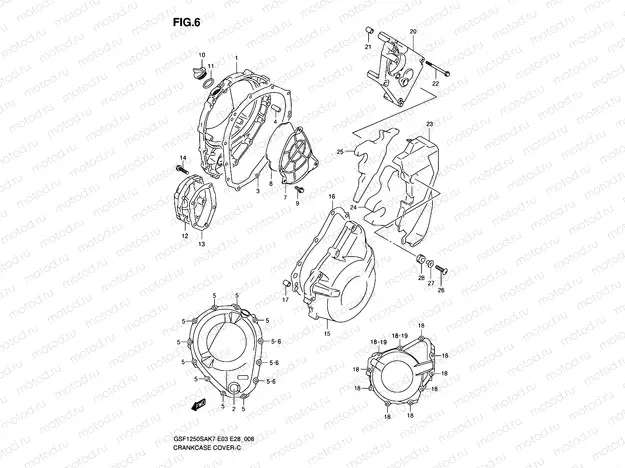 6 - CRANKCASE COVER