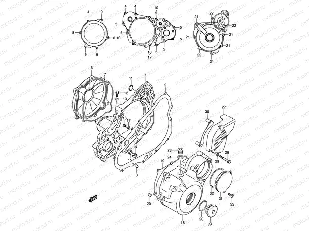 6 - CRANKCASE COVER (DR-Z400EY/EK1/EK2/EK3/EK4)