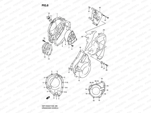6 - CRANKCASE COVER (MODEL K7/K8/K9)